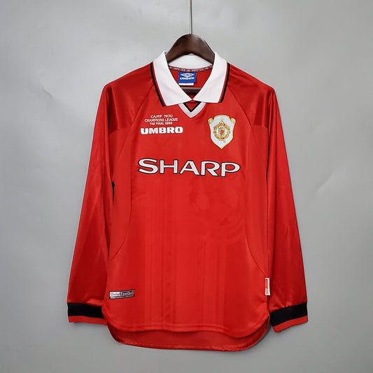 Retro long-sleeved 99/00 M-U Champions League version home S-XXL