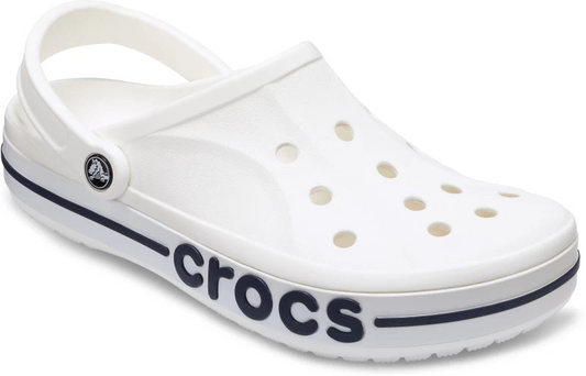 white and black crocs