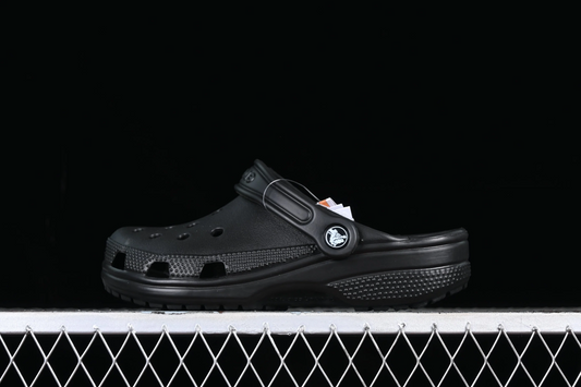 all black classic crocs