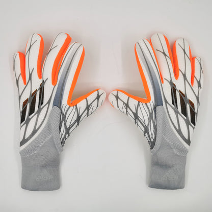 adidas gloves grey,orange and white