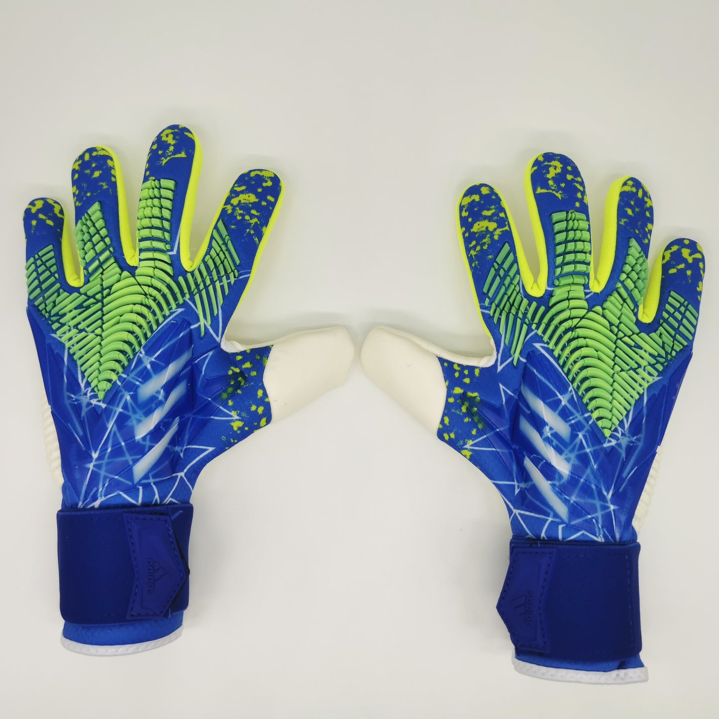 adidas gloves blue and green