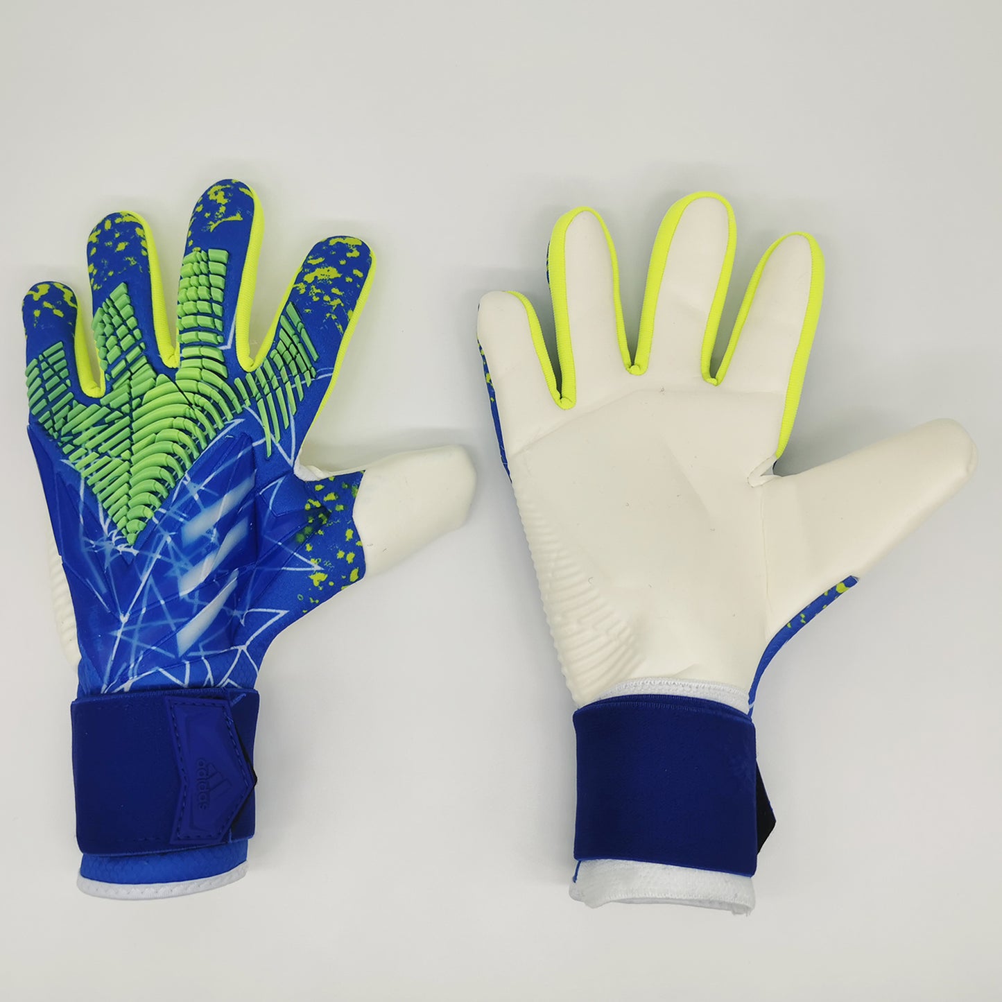 adidas gloves blue and green