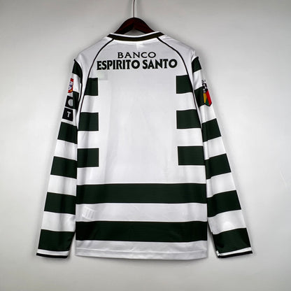 Retro Long Sleeve Sporting Lisbon 01/03 Home S-XXL