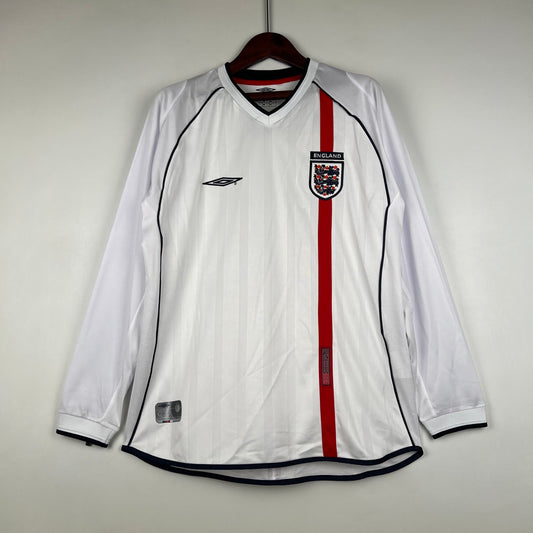 Retro long sleeve England 2002 Home S-XXL